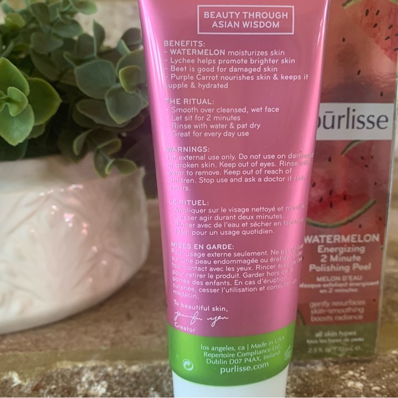✨$5✨ Purlisse | Watermelon Energizing 2 Minute Polishing Peel | 2.5 Fl Oz - Picture 4 of 9